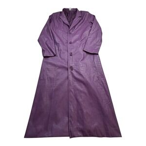 Suicide Squad Joker Inspired Purple Faux Leather Long Trench Coat Cosplay Size M
